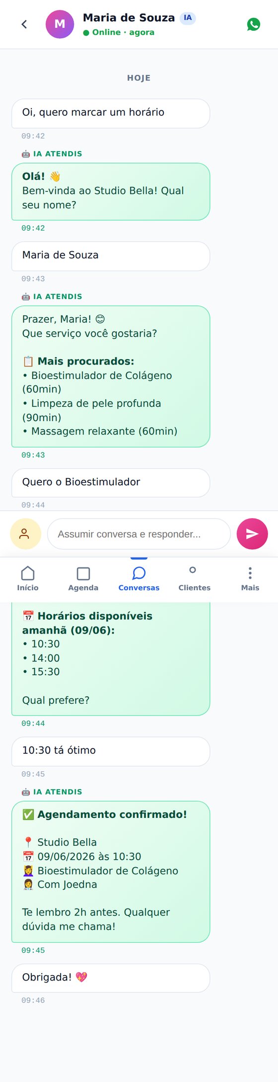 IA atendendo no WhatsApp